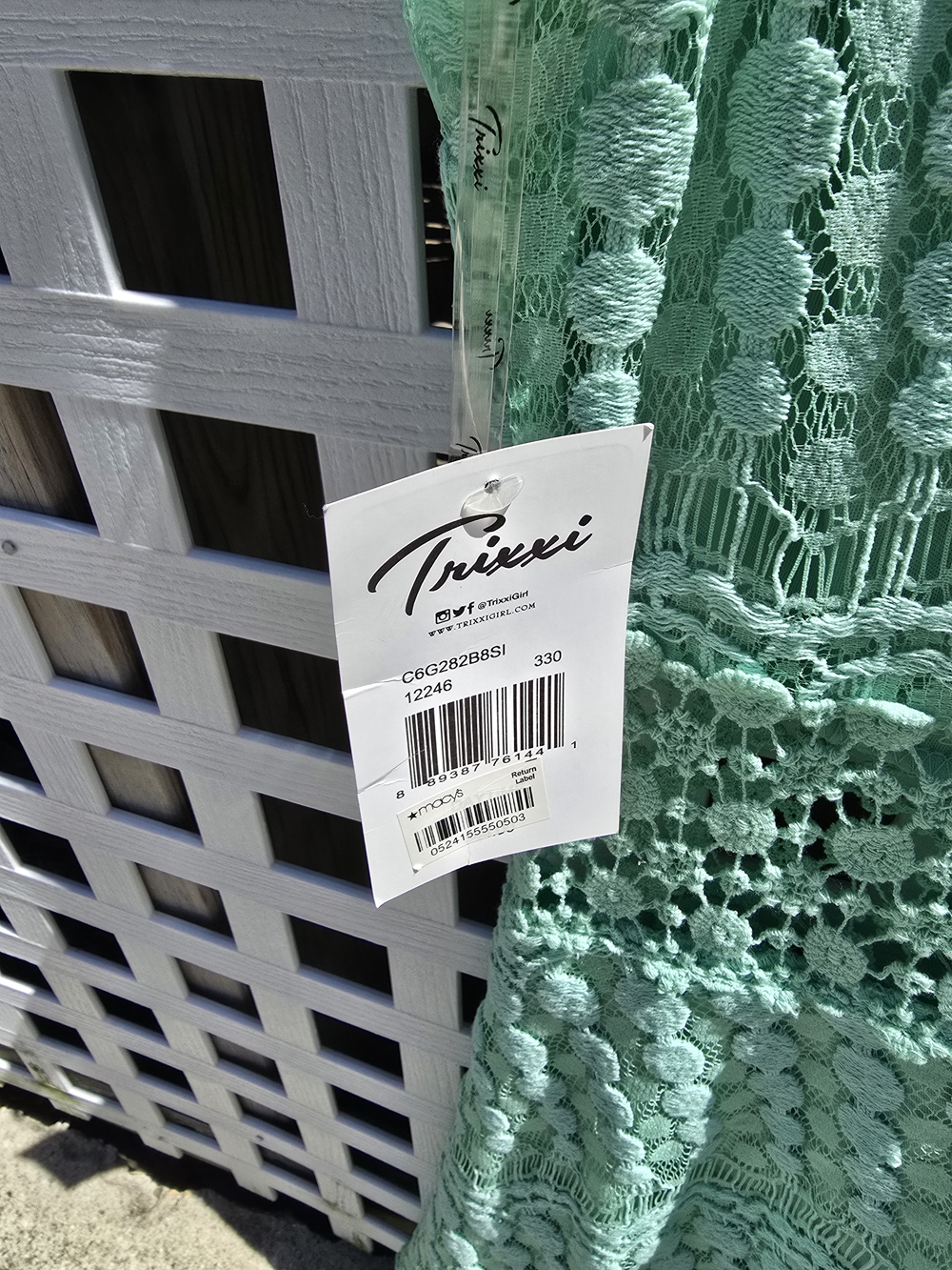 Mint Green Crochet Lace Fit & Flare Dress - Sz. 11 - Picture 4 of 4